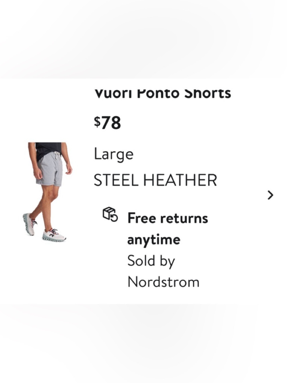 Vuori Light Gray Ponto Knit Shorts - large